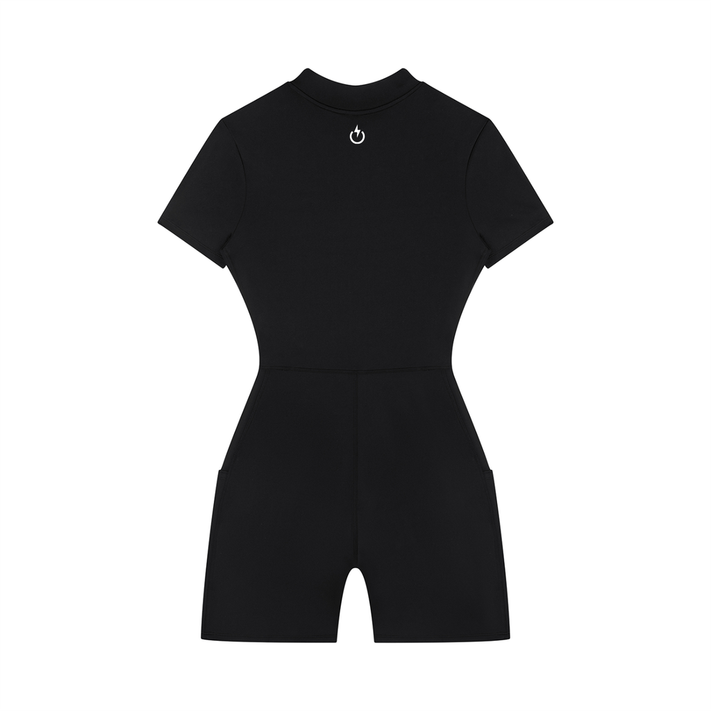 Women's Quarter-Zip Short Sleeve Romper