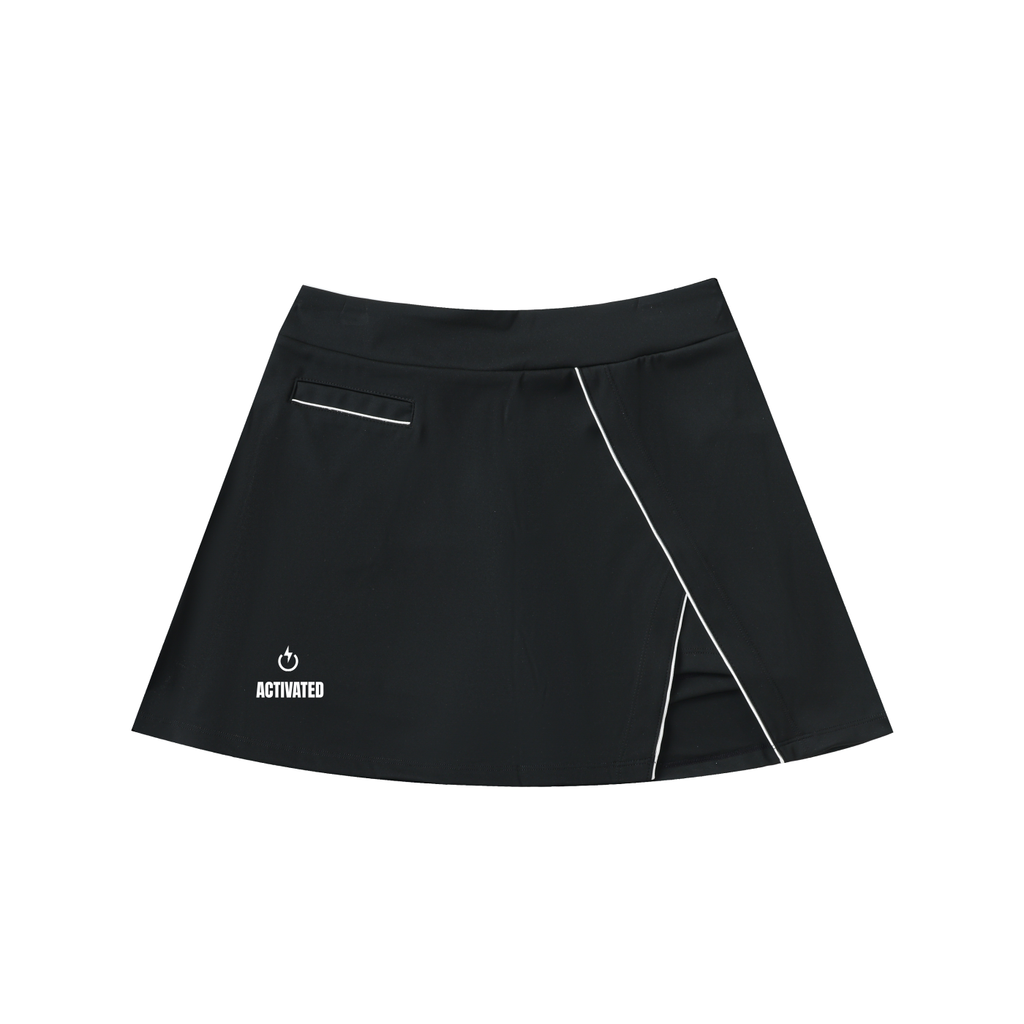 High-Waist Pocketed A-Line Skirt