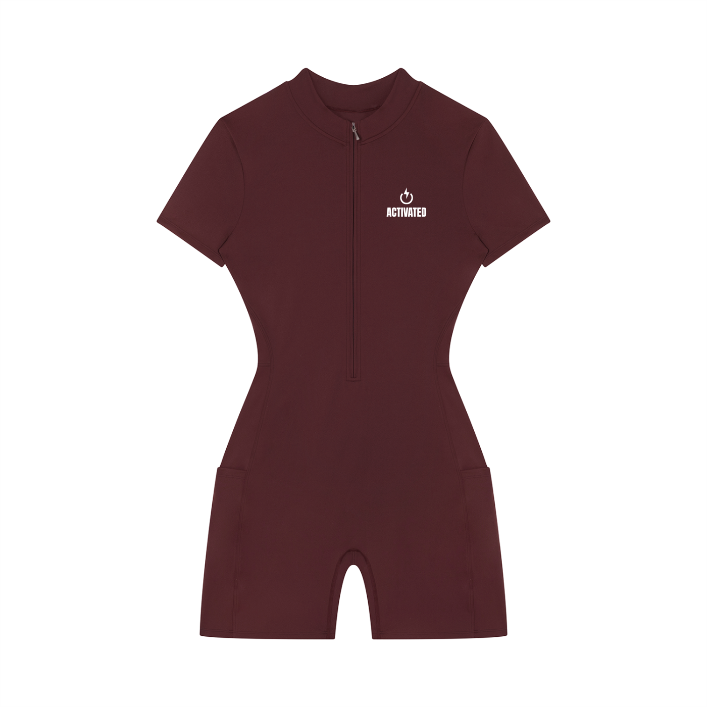 Women's Quarter-Zip Short Sleeve Romper