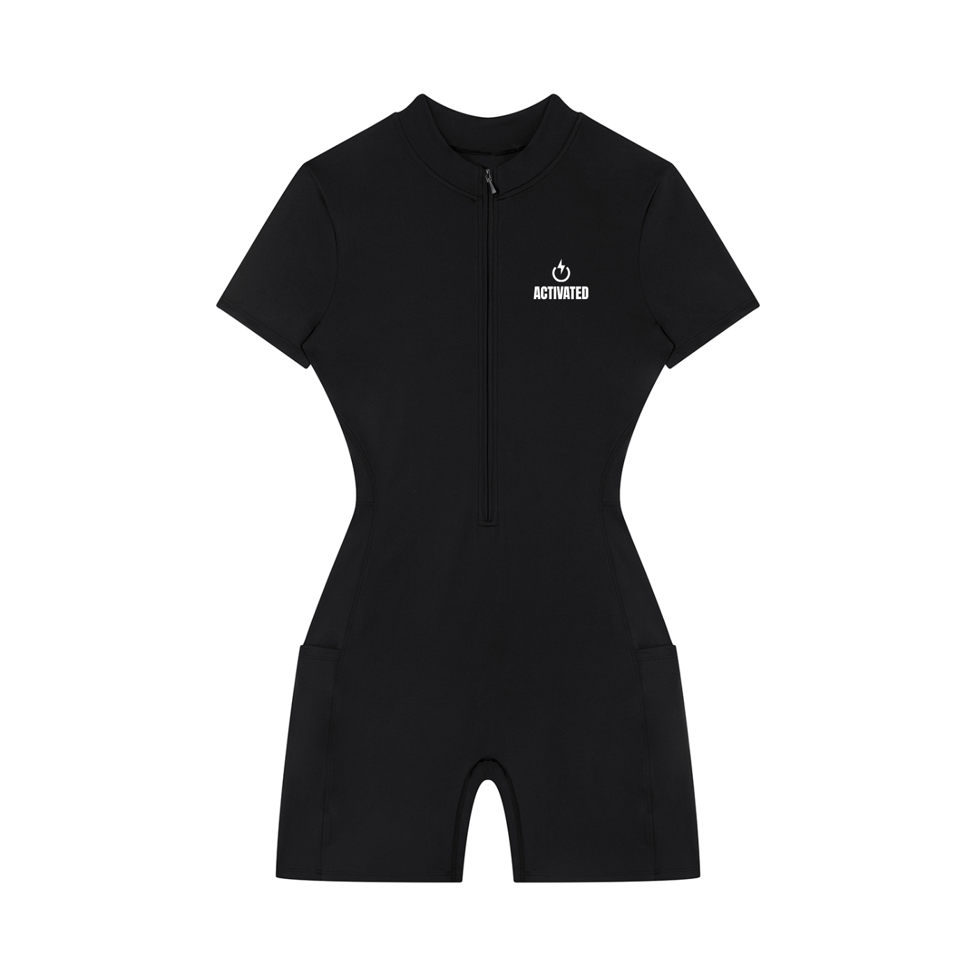Women's Quarter-Zip Short Sleeve Romper