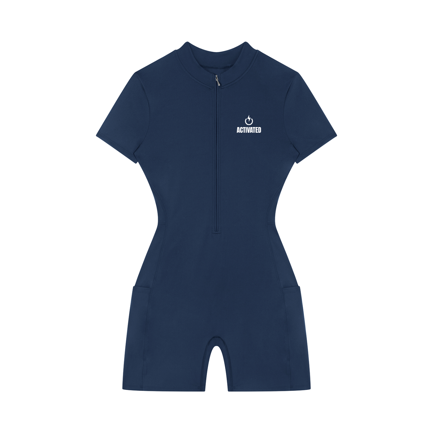 Women's Quarter-Zip Short Sleeve Romper