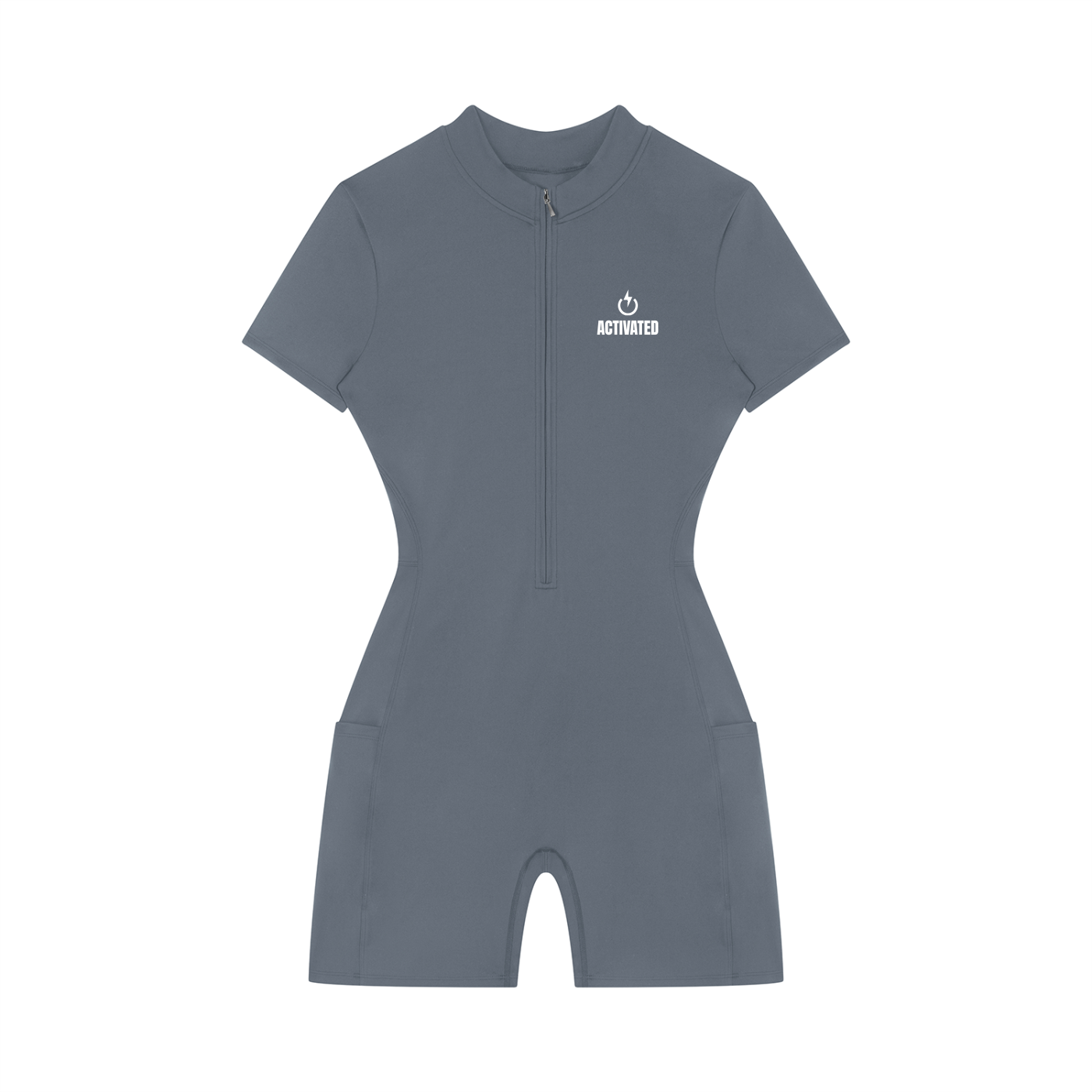 Women's Quarter-Zip Short Sleeve Romper