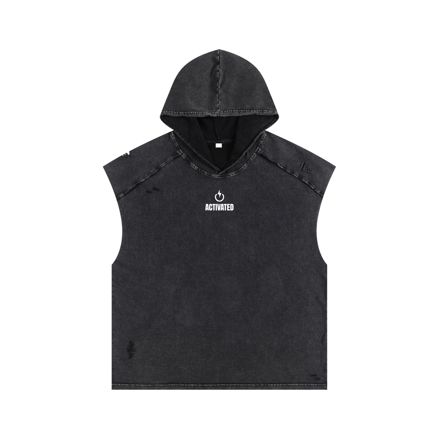 Snow Washed Boxy Hooded Tank Top