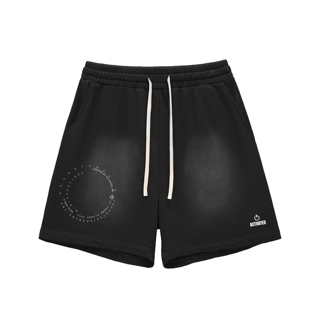 Sun Fade Raw Edge Cotton Shorts