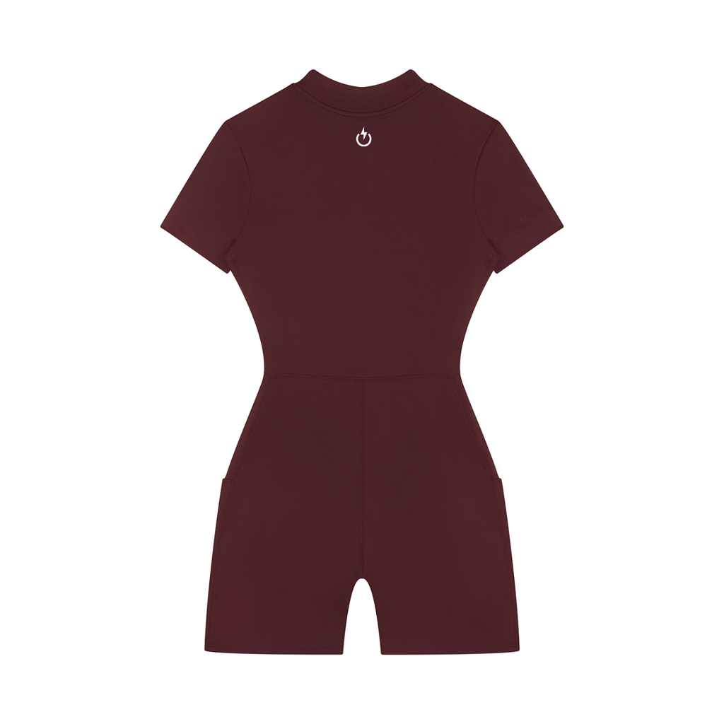 Women's Quarter-Zip Short Sleeve Romper
