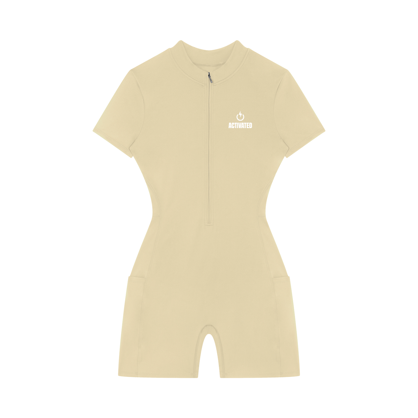 Women's Quarter-Zip Short Sleeve Romper